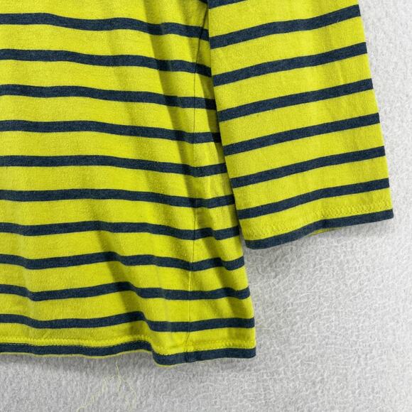 SAINT JAMES Top Womens 4 Striped 3/4 Sleeve Jersey Cotton Yellow Green FRANCE - Picture 10 of 16